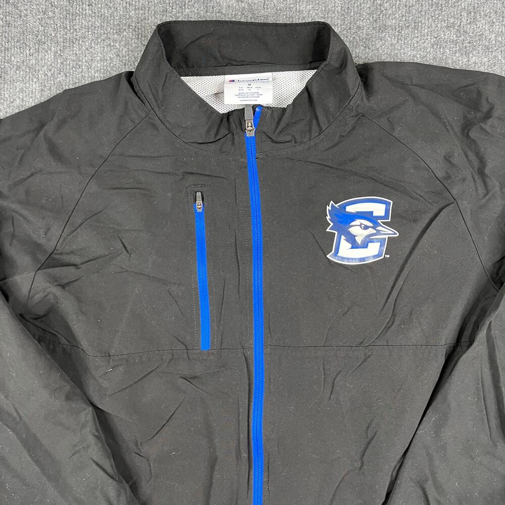 Champion Jacket Mens Size M‎ Black Creighton Bluejays Full Zip Athletic Logo